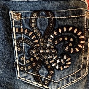 Sale!! Miss Me Boot Jeans Rhinetone Size 27